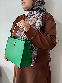 GOLD METAL DÜĞÜM DETAYLI SAPLI ASKILI KADIN ÇANTASI